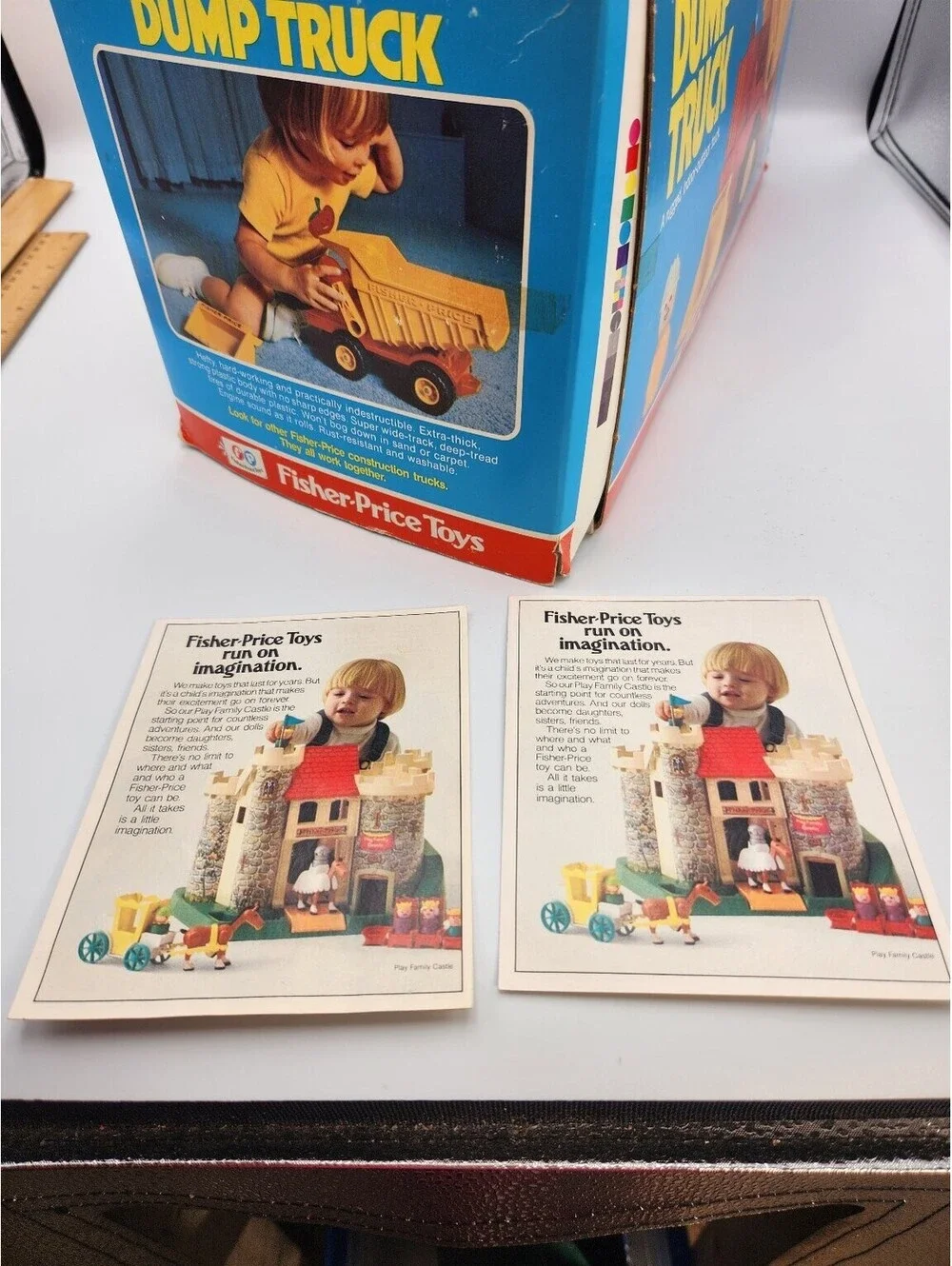 Vintage 1970's Fisher Price Husky Helper Toy Dump Truck 302 -BOX ONLY- O5